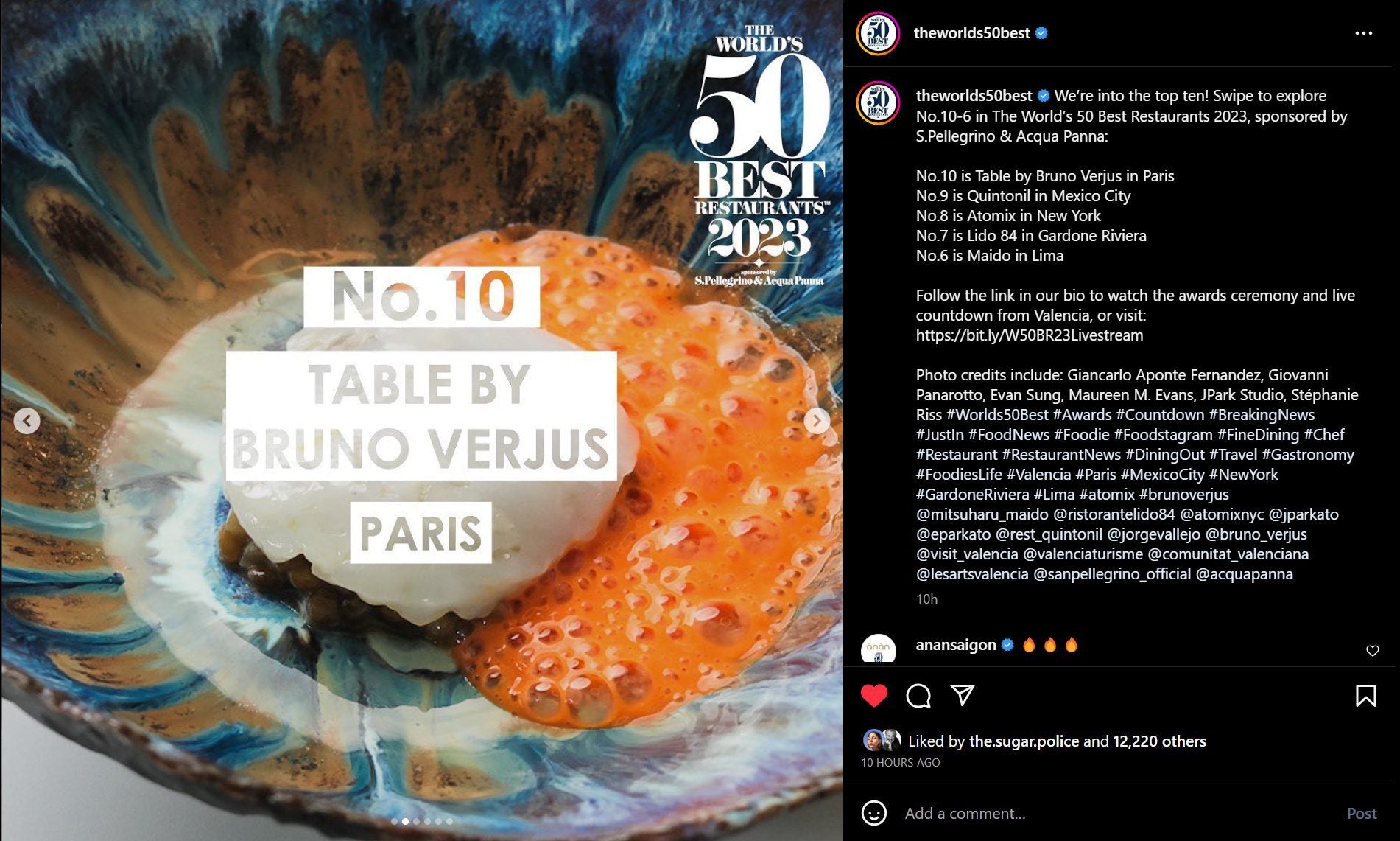 Table by Bruno Verjus, No. 10 on World's 50 Best Restaurants 2023, shown on a reactive glaze plate