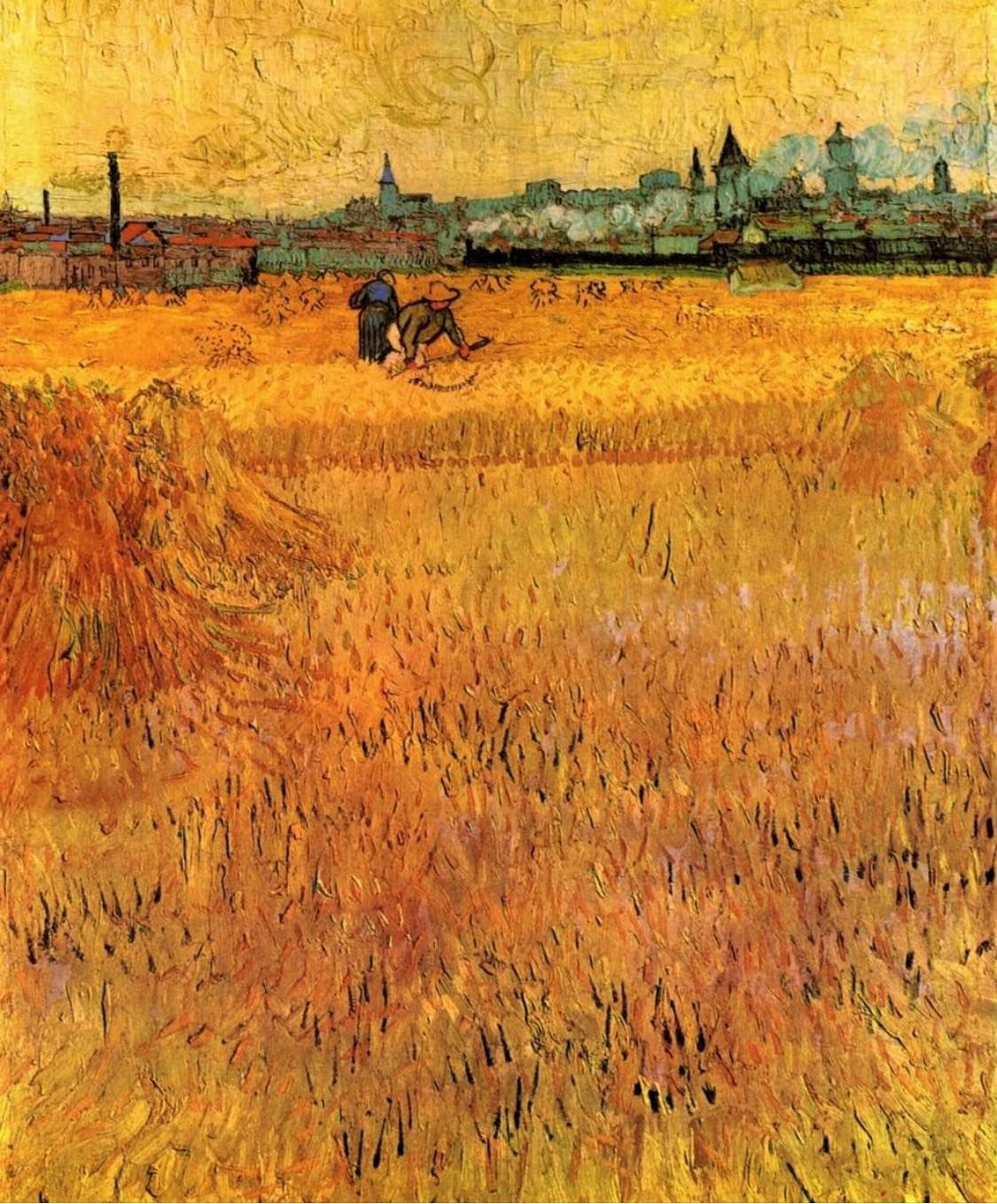 Van Gogh painting of a golden wheat field, an inspiration for autumn glaze colours